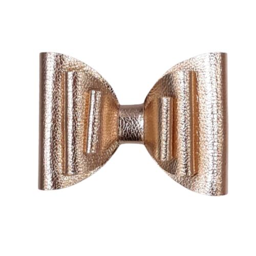 Broche Con Moño Cabello Dorado Metálico