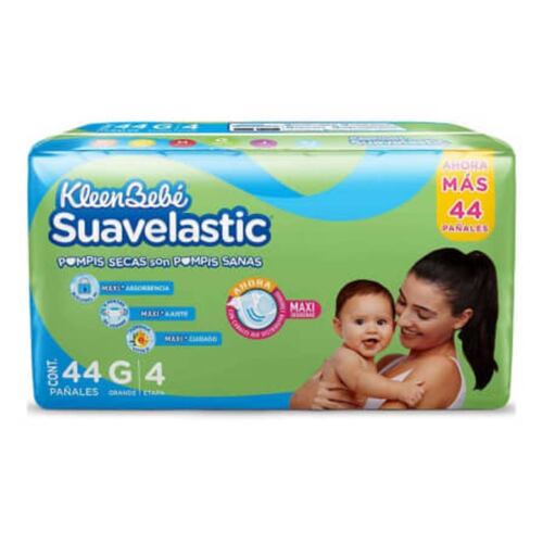 Pañal Kleen Bebé Suavelastic Grande 176p.