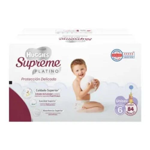 Pañal Huggies Supreme Platino E6 84pz.