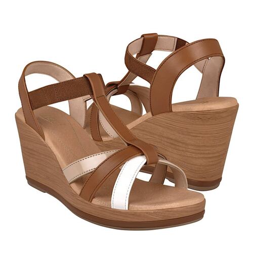 SANDALIAS CASUALES PARA DAMA FLEXI 100705 PIEL CAFÉ