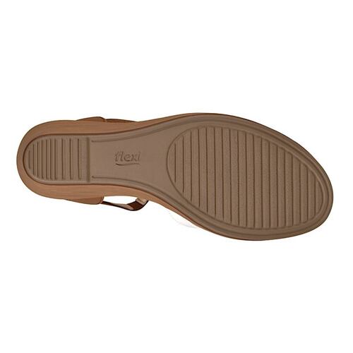 SANDALIAS CASUALES PARA DAMA FLEXI 100705 PIEL CAFÉ