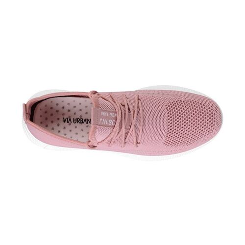 TENIS CASUALES DAMA VIA URBANA 7442 TEXTIL ROSA