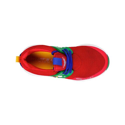 TENIS CASUALES NIÑO WHAT´S UP 315768 TEXTIL ROJO