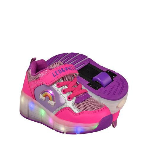 TENIS CASUALES PARA NIÑA LED & WHEELS  HG18767  ROSA