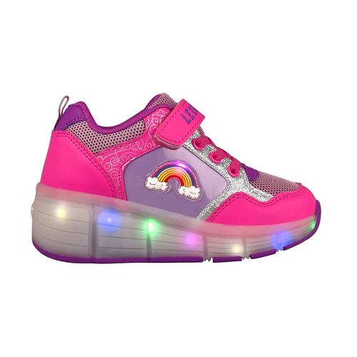 TENIS CASUALES PARA NIÑA LED & WHEELS  HG18767  ROSA