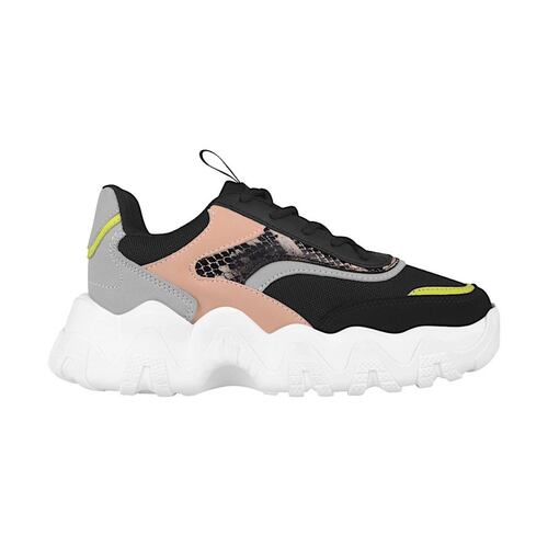 TENIS CASUALES DAMA STYLO 12031 TEXTIL NEGRO
