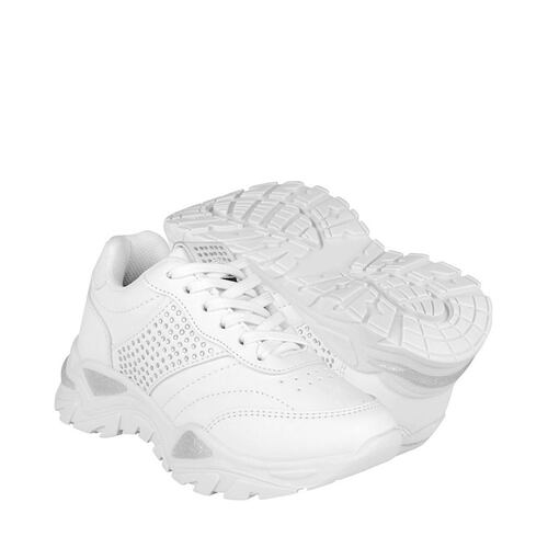 TENIS CASUALES NIÑAS CLASBEN ISABELLA SIMIPIEL BLANCO