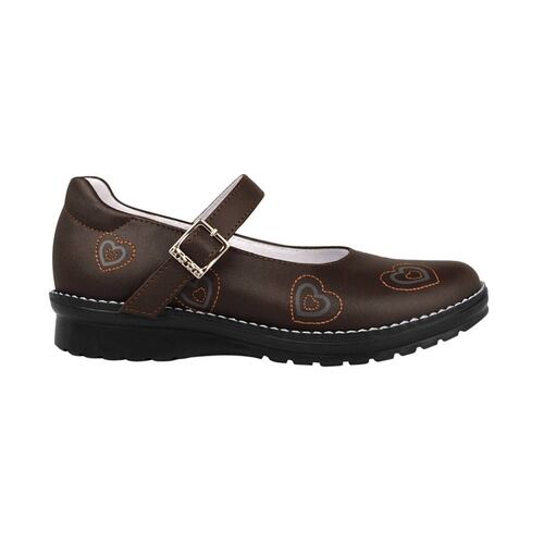 Zapato escolar Dominiq para niña simipiel cafe 594