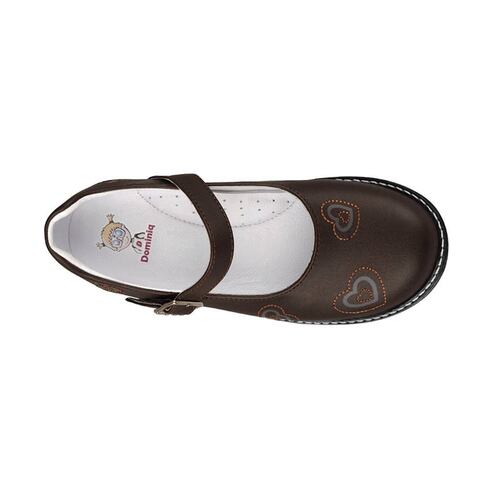 Zapato escolar Dominiq para niña simipiel cafe 594