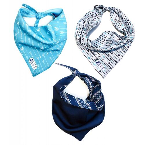 Bandanas para perros set de 3 piezas talla chica - Tribal Azul 