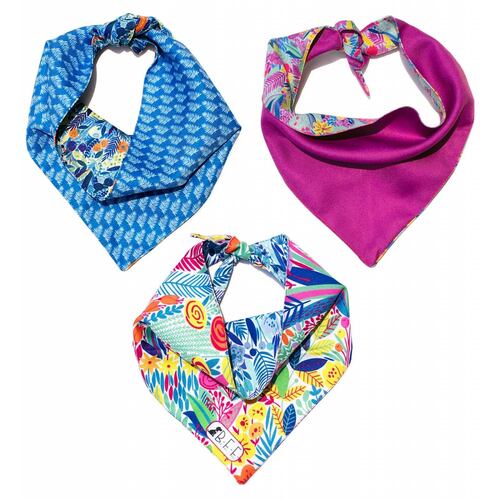 Bandanas para perros set de 3 piezas talla chica - Hojas 