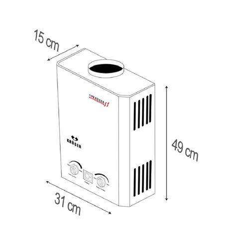 Calentador Boiler Instantáneo 5 Lts Gas LP Krüger 