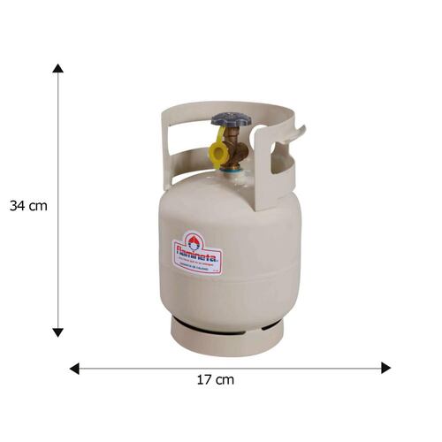 Mini cilindro fl-tan-c0002 para gas lp 2kg portatil flamineta 