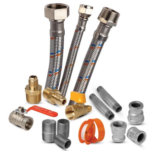 Kit de instalacion calentador deposito paso 3/4 agua 3/8 gas 