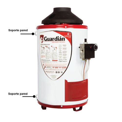 BOILER DE PASO GAS LP 4.5L 1.5 SERVICIOS SOPORTE PARED GUARDIAN 