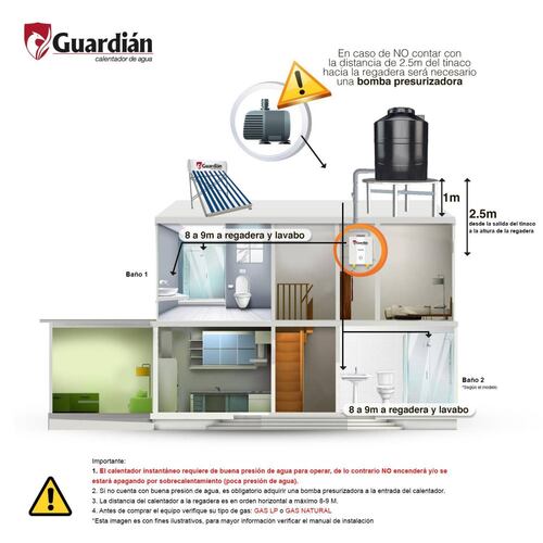 Boiler instantáneo gas natural 4.5 lts 1 servicio 