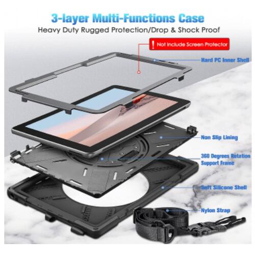Funda Tekne para Microsoft Surface Pro 4 5 6 7  7+ 123 Pulg  Rudo