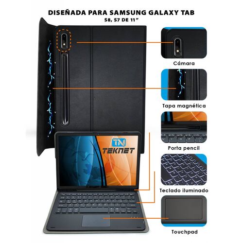 Funda Teclado TouchPad Para Samsung Galaxy Tab S7 T870