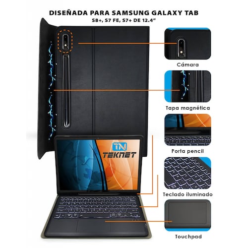 Funda Teclado TouchPad Para Samsung Galaxy Tab S7+ T970