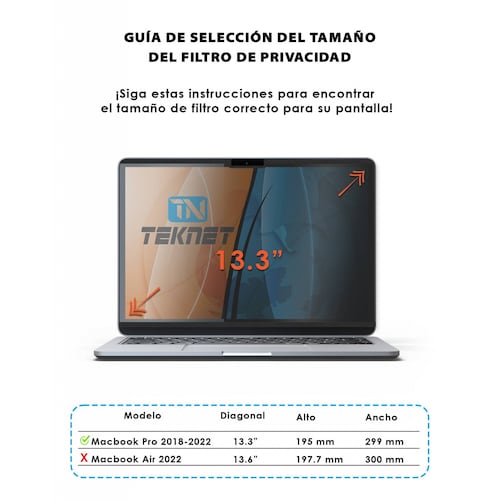 Filtro Pantalla privacidad Magnético para MacBook Pro 133 Pulg 