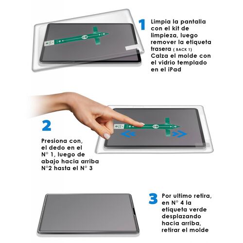 Protector Pantalla TEKNET Vidrio Templado para iPad Mini 7 Mini 6 + aplica