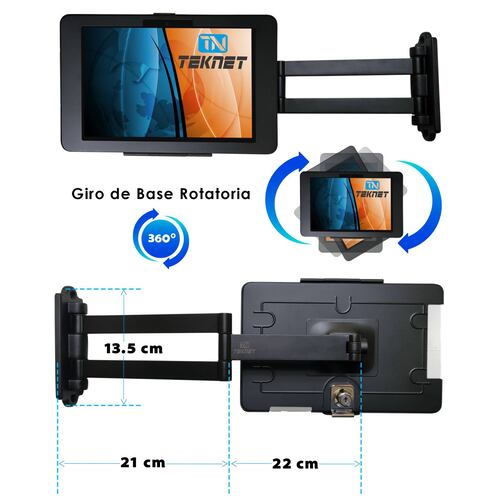 Base Pared Para Tablet Surface Go 3 Seguro Brazo Extensible