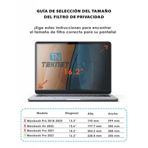 Filtro privacidad Magnético para MacBook Pro 16  pantalla 162
