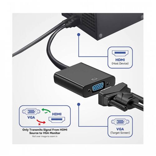 Cable Hdmi Macho Adaptador Vga Laptop Proyector Monitor