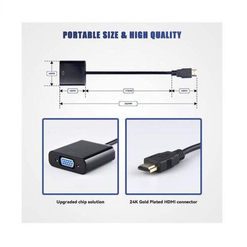 Cable Hdmi Macho Adaptador Vga Laptop Proyector Monitor