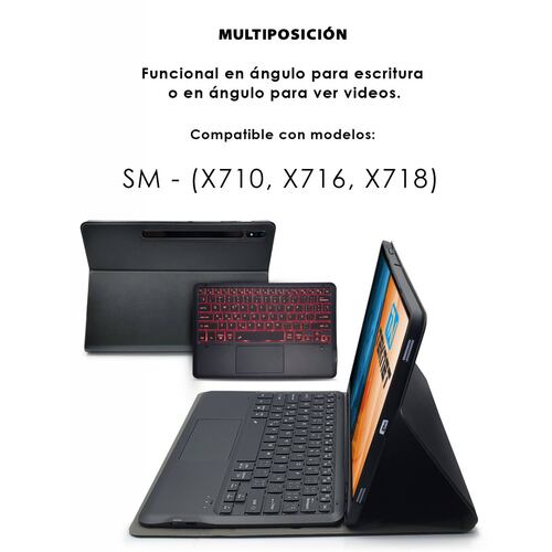 Funda Teclado TouchPad Para Samsung Galaxy Tab S9 X710 11 Pulg  S9 FE S10 FE