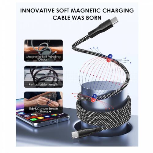 Cable de Carga Magnético Tipo C a C 240W de 8 núcleos 1 M