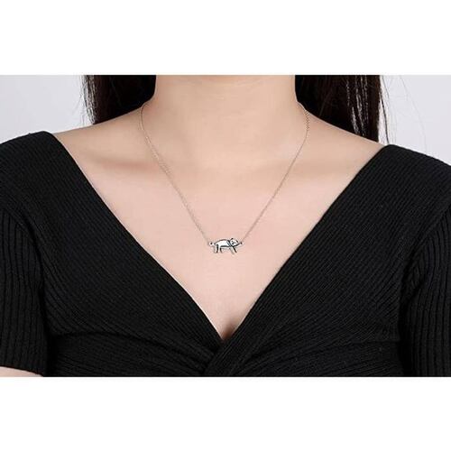 Collar con Dije de Gato MXTNG-001-3 1 Pza Collar GatoDormido Gris Metal, CatNeck01