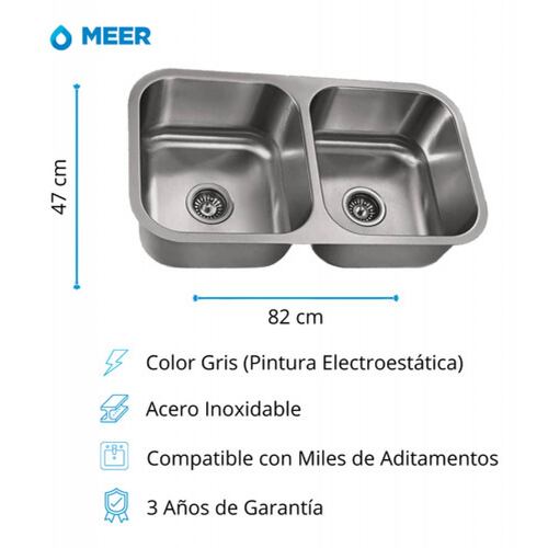 Fregadero de Cocina con Mezcladora de Acero Inoxidable y Kit de Instalación CNX