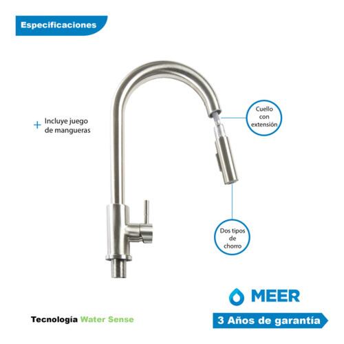 Fregadero de Cocina con Mezcladora de Acero Inoxidable y Kit de Instalación CNX