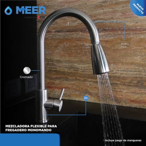 Fregadero De Cocina De Acero Inox Con Mezcladora Retráctil