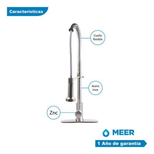 Kit de Tarja Sencilla en Acero Inoxidable con Mezcladora Monomando y Contracanasta.