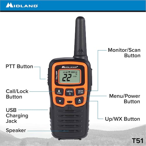 Radios 2 Vias Midland T51vp3 Hasta 45km (28 Millas).