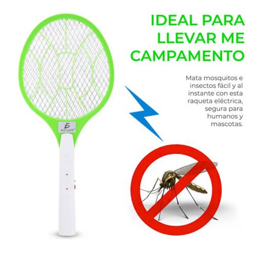 Raqueta Mata Mosquitos Lámpara Led Recargable Electrica Elegate