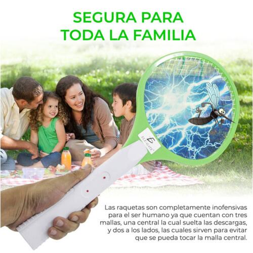 Raqueta Mata Mosquitos Lámpara Led Recargable Electrica Elegate
