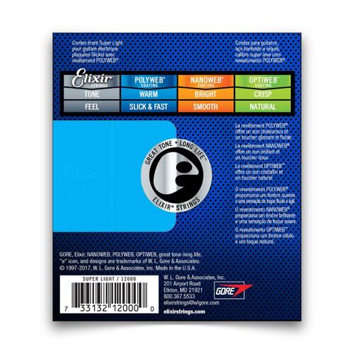 Juego de Cuerdas para Guitarra Eléctrica 12000 ELIXIR 