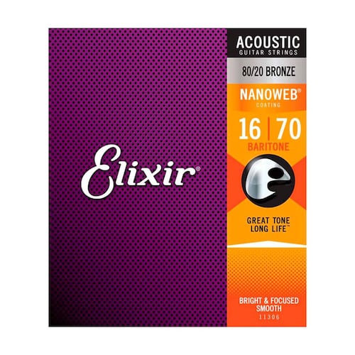 Paquete de 3 Sets de Cuerdas para Guitarra Acústica Nanoweb 16539 ELIXIR 
