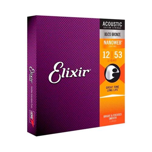 Paquete de 3 Sets de Cuerdas para Guitarra Acústica Nanoweb 16539 ELIXIR 
