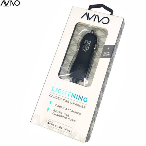Cargador Auto Plug In Lightning MFI 2.4A certificado MFI por Apple - AVIVO 