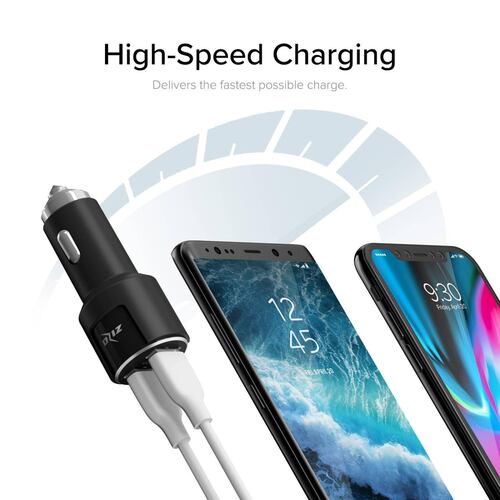 Cargador Auto Plug In doble USB ZIZO F5 Quickcharge 3.0 SIN CABLE 
