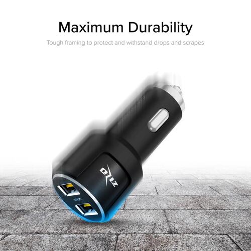 Cargador Auto Plug In doble USB ZIZO F5 Quickcharge 3.0 SIN CABLE 