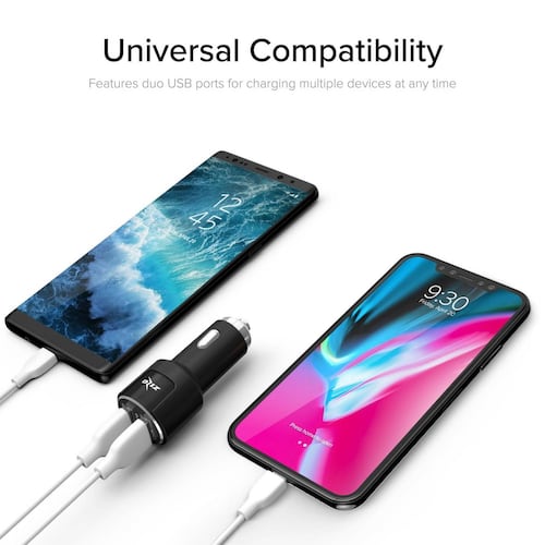 Cargador Auto Plug In doble USB ZIZO F5 Quickcharge 3.0 SIN CABLE 