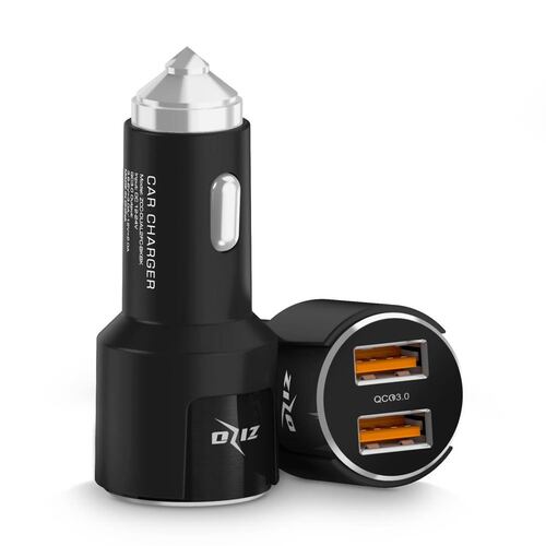 Cargador Auto Plug In doble USB ZIZO F5 Quickcharge 3.0 SIN CABLE 