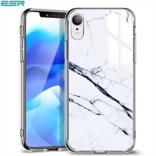 Funda ESR Mimic Cristal para iPhone XR Marmol Blanco 