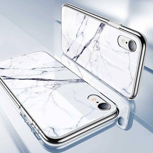 Funda ESR Mimic Cristal para iPhone XR Marmol Blanco 