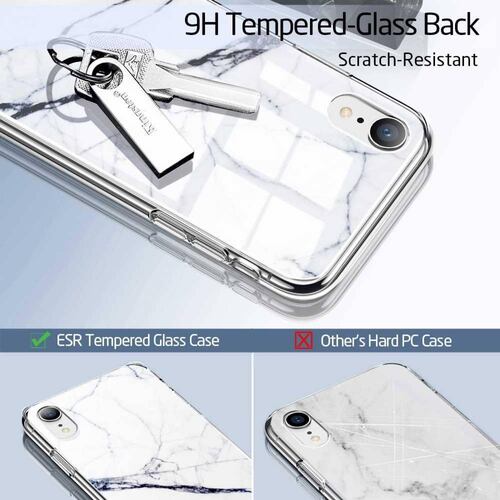 Funda ESR Mimic Cristal para iPhone XR Marmol Blanco 